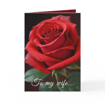 Personalized Signature Red Rose Card for Wife