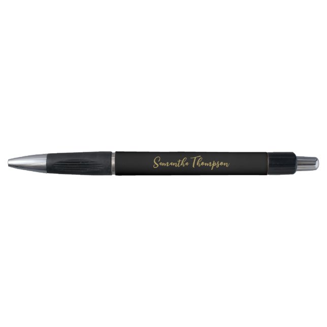 Personalized Signature Script Black & Gold Custom  Pen (Front)