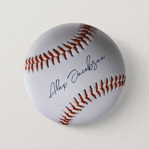 Personalized Signed Baseball Button