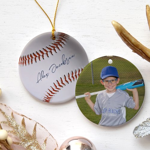Personalized Signed Baseball Ceramic Ornament