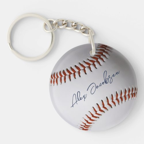 Personalized Signed Baseball Keychain
