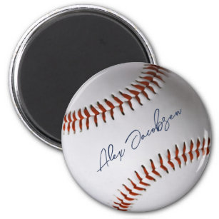 Personalized Signed Baseball Magnet