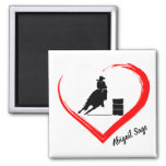 Personalized Silhouette Barrel Racing Horse, Heart Magnet at Zazzle
