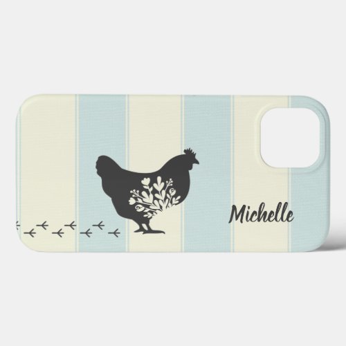 Personalized Silhouette Chicken Country Farm iPhone 13 Case