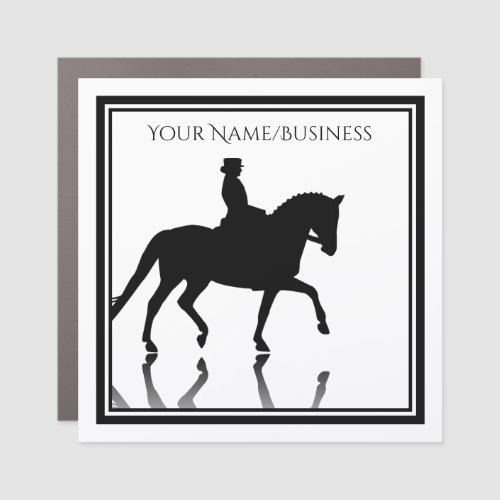 Personalized Silhouette Dressage Horse Car Magnet