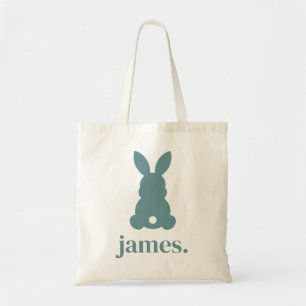 Personalized Silhouette Easter Bunny Tote Bag