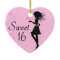 Personalized Silhouette Girl and Hearts Sweet 16