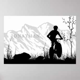 Personalized Silhouette Mountain Bike Poster