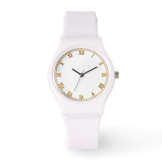 Personalized Silicone Strap White Watch (Front)