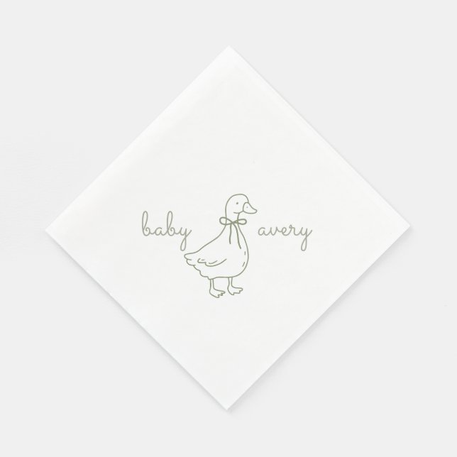 Personalized Silly Goose Baby Shower  Baby Shower Napkins (Corner)
