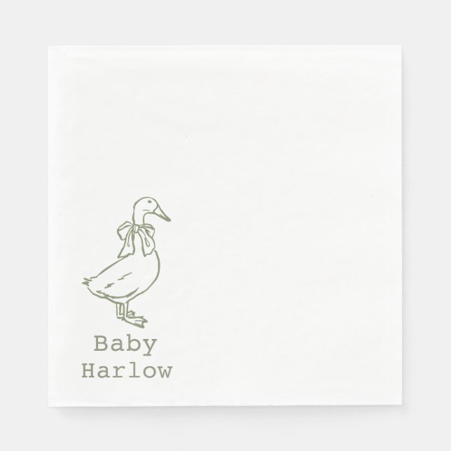 Personalized Silly Goose Baby Shower Napkins (Front)
