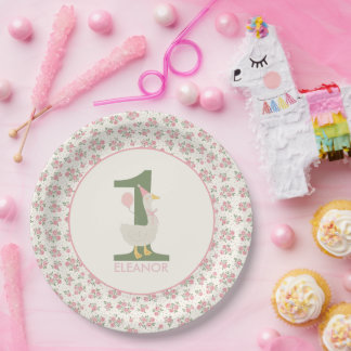 Personalized Silly Goose First Birthday Plate