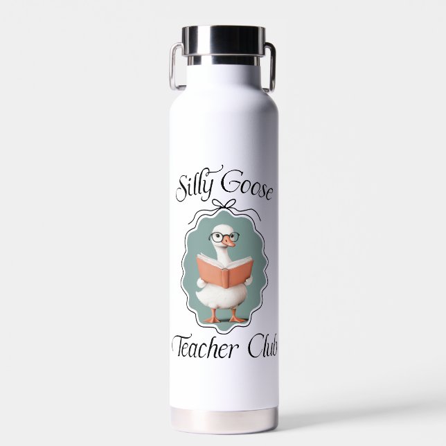 Personalized Silly Goose Teacher Club Water Bottle (Front)