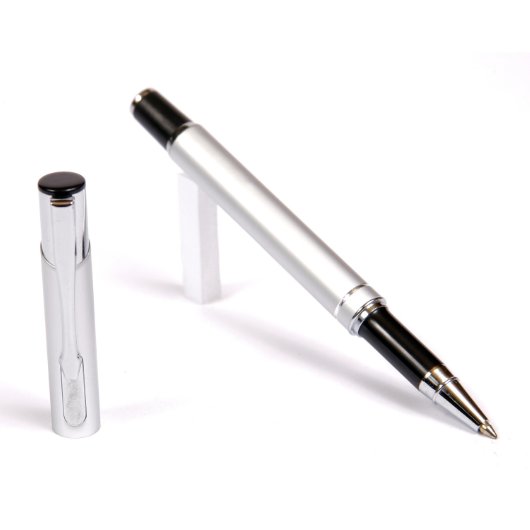 Personalized Silver Aluminum Promo Rollerball Pen (3/4)