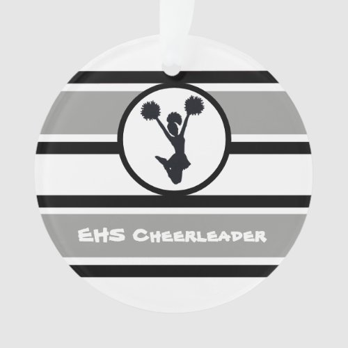 Personalized Silver and Black Cheerleader Ornament