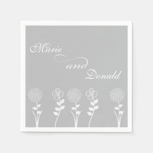 Personalized Silver Anniversary Napkins