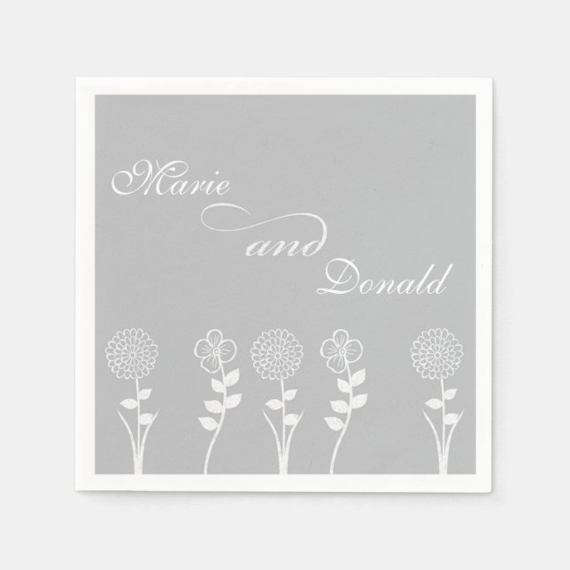 Personalized Silver Anniversary Napkins (Front)