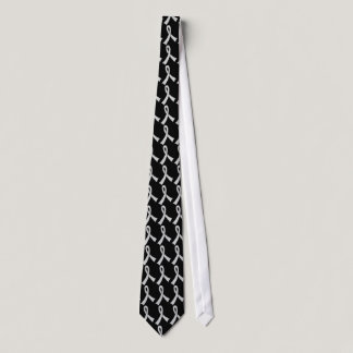 Personalized Silver Awareness Ribbon Tie