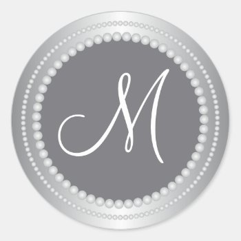 Personalized Silver Beads Wedding Monogram Seals by InitialsMonogram at Zazzle