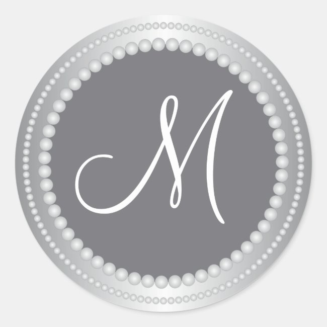 Personalized Silver Beads Wedding Monogram Seals