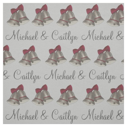 Personalized Silver Bells Wedding Anniversary Fabric
