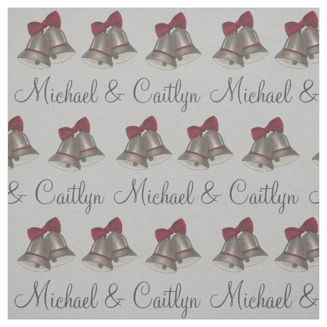 Personalized Silver Bells Wedding Anniversary Fabric (Swatch)