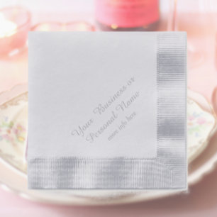 personalized silver color napkins