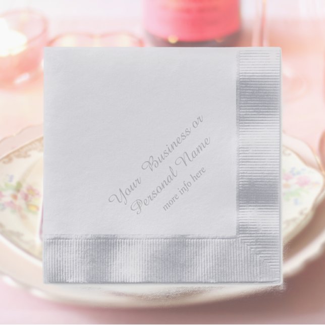 personalized  silver  color napkins (Creator Uploaded)