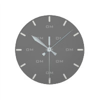 Personalized Silver Dust and Grey Round Clock