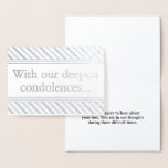 [ Thumbnail: Personalized Silver Foil Condolences Card ]