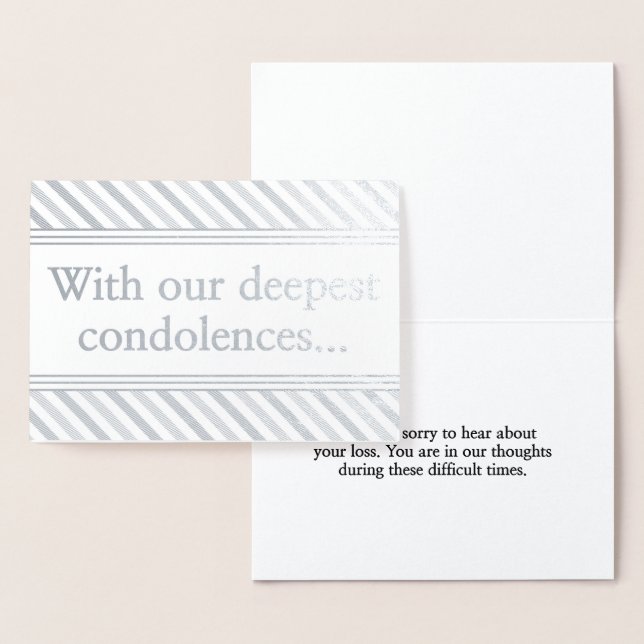 Personalized Silver Foil Condolences Card (Display)