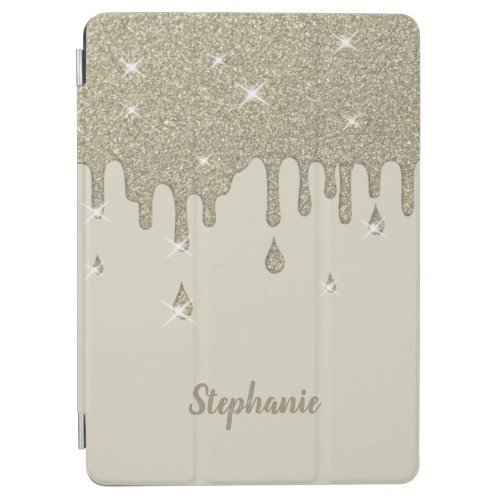 Personalized Silver Glitter Effect  Sparkles iPad Air Cover