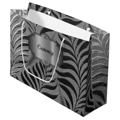 Personalized Silver Leaf Motif   Large Gift Bag