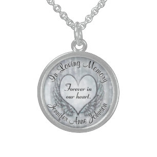 Personalized Silver Memorial Sterling Silver Necklace