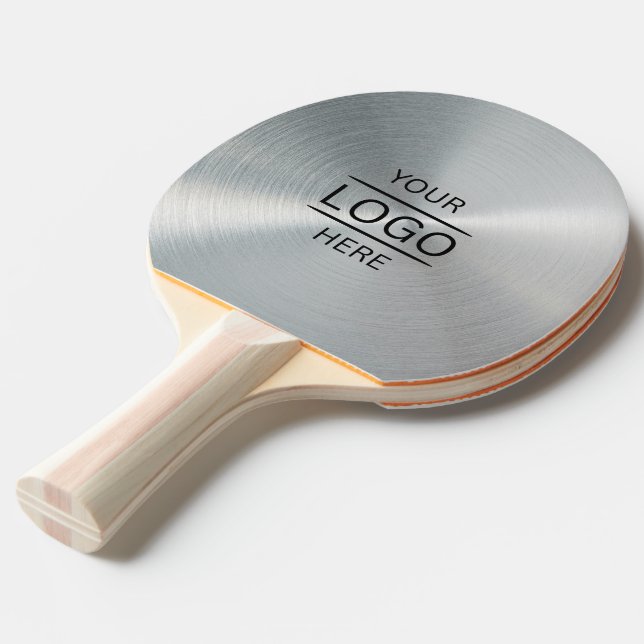 Personalized Silver  Metallic Ping Pong Paddle (Front Angle)