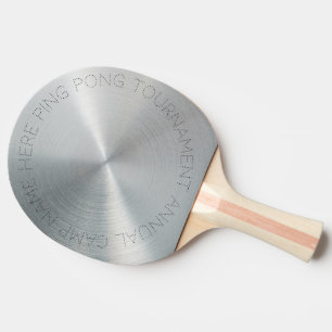 Personalized Silver  Metallic Ping Pong Paddle