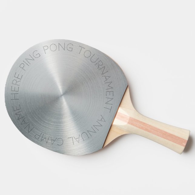 Personalized Silver  Metallic Ping Pong Paddle (Back Side)