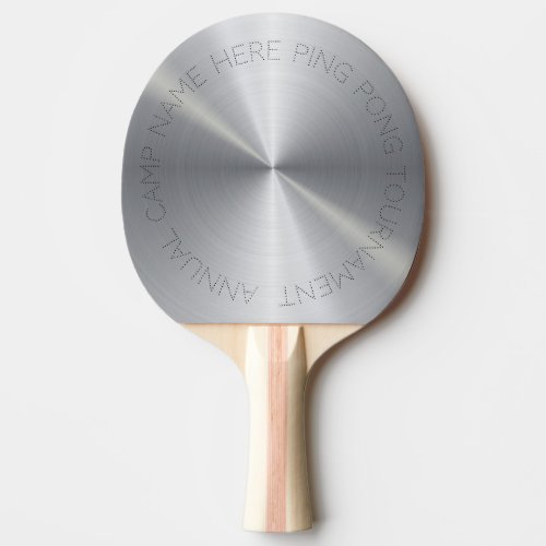 Personalized Silver Metallic Radial Texture Ping Pong Paddle