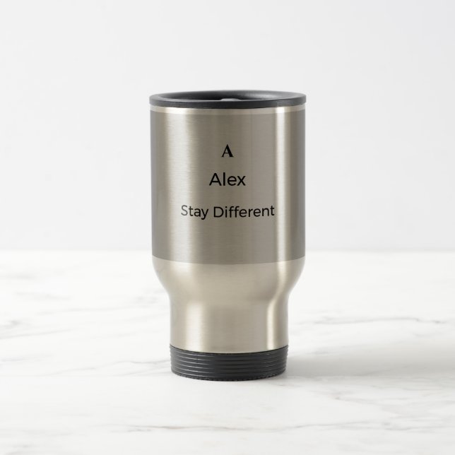 Personalized Silver Minimalist Tumbler Initial Travel Mug (Center)