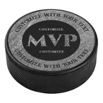 Personalized Silver MVP Hockey Puck