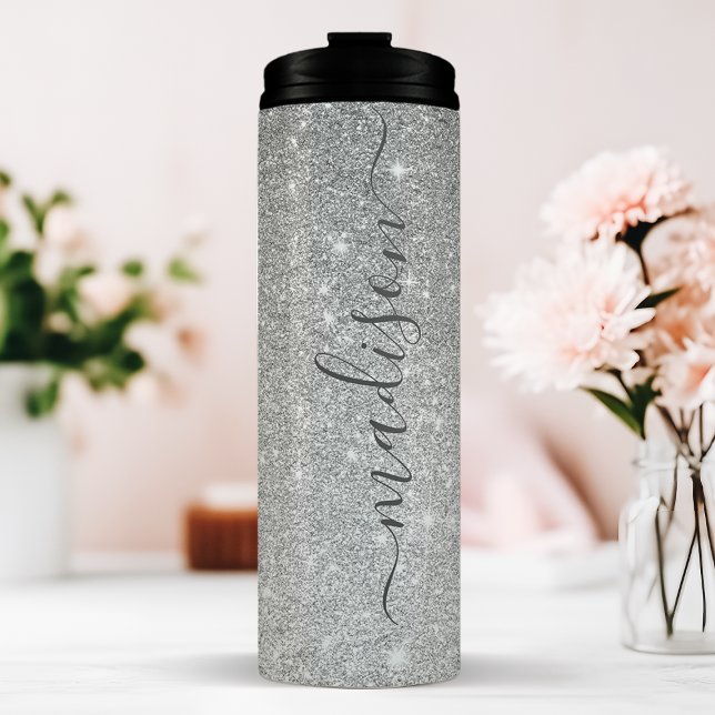 Personalized Silver Sparkle  Thermal Tumbler (Creator Uploaded)