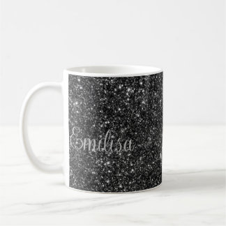Personalized Silver Sparkly Name Ceramic Mug