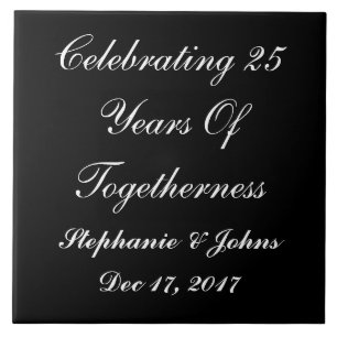 Personalized Silver Wedding Anniversary Display2 Tile