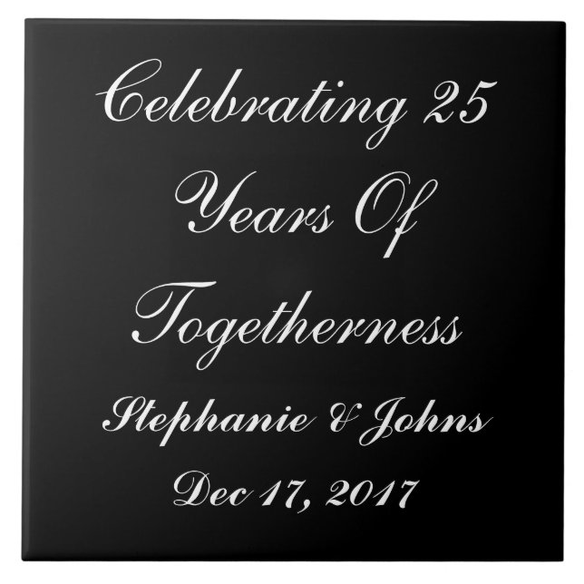 Personalized Silver Wedding Anniversary Display2 Tile (Front)