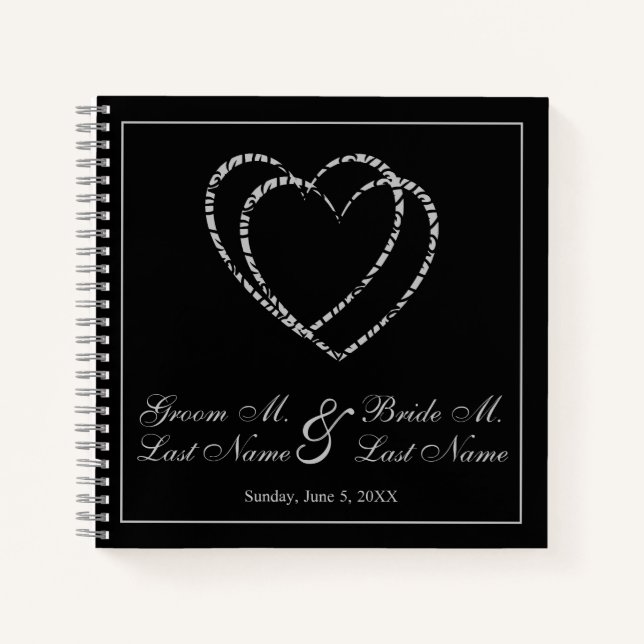 Personalized Silver Wedding Guest Book (Front)