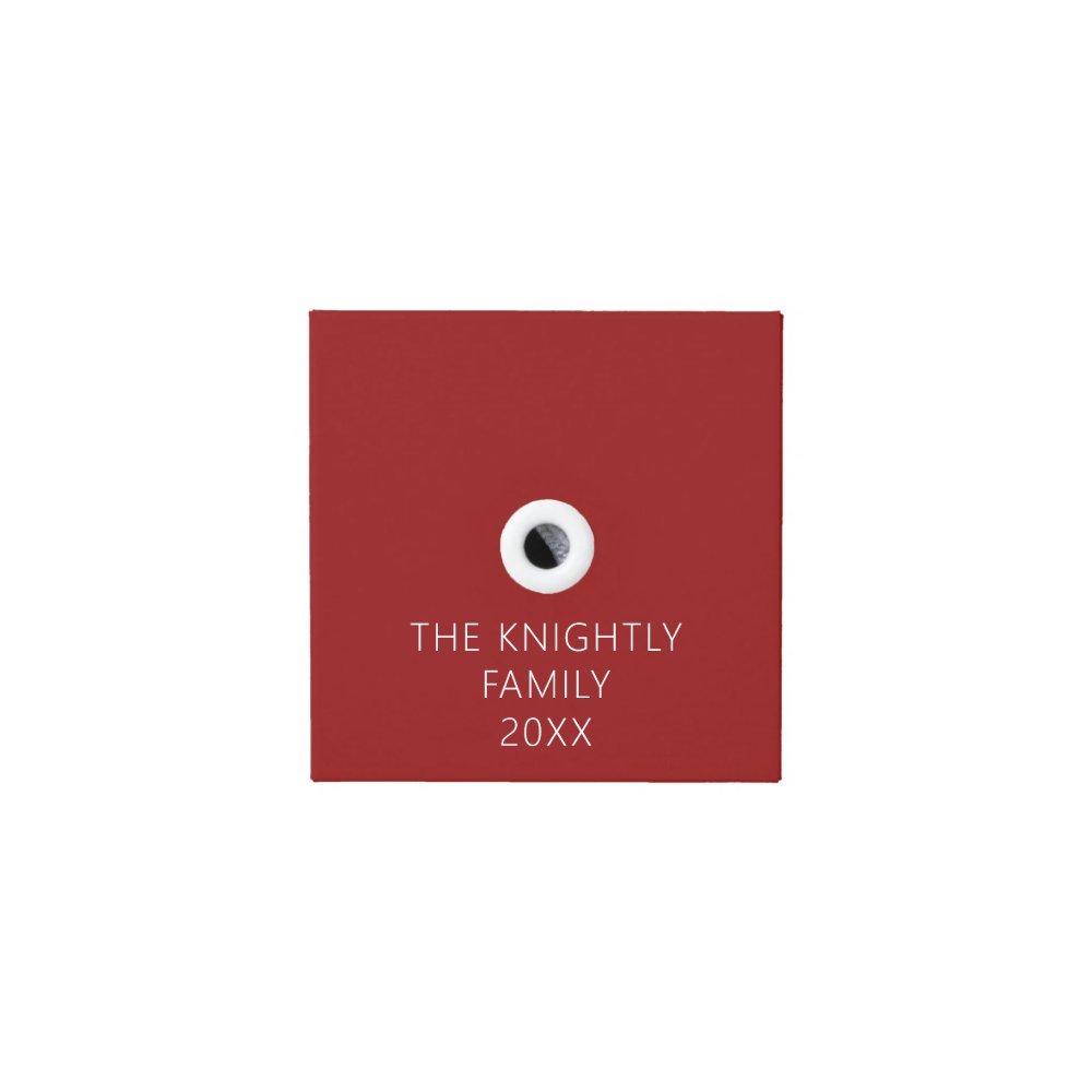Disover Personalized Simple 4 Photos Red Cube Ornament