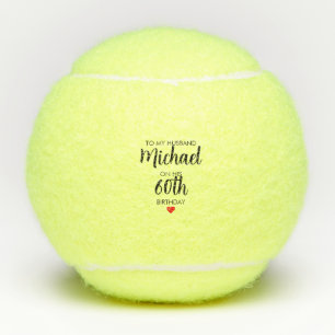 Personalized Simple 60th Birthday Tennis Balls