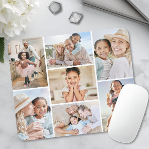 Personalized Simple 7 Photo Collage Mouse Pad