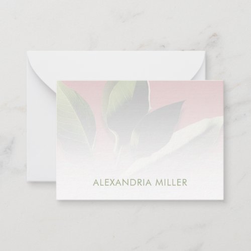 Personalized Simple and Elegant Greenery Note Card
