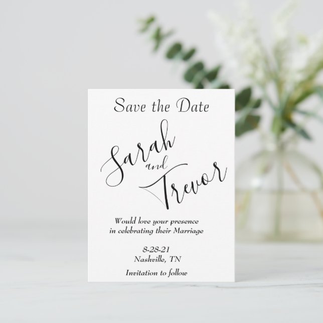 Personalized simple announcement postcard (Standing Front)